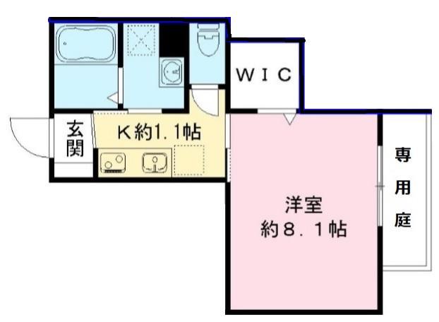 ラ・ルーチェ(1K/1階)の間取り写真