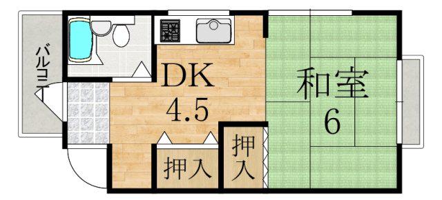 ジョイフルウエムラ(1DK/3階)の間取り写真