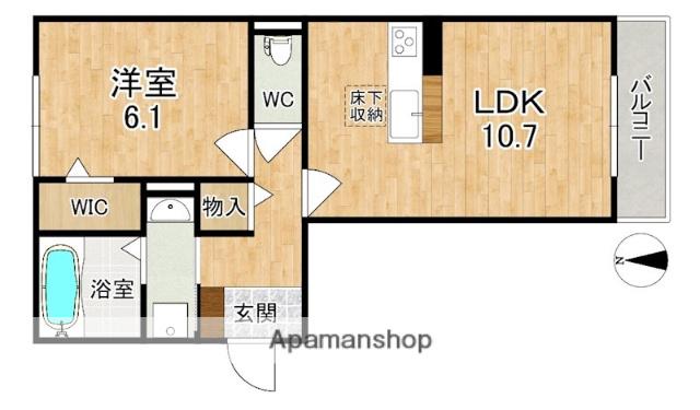 ラヴィベール(1LDK/1階)の間取り写真