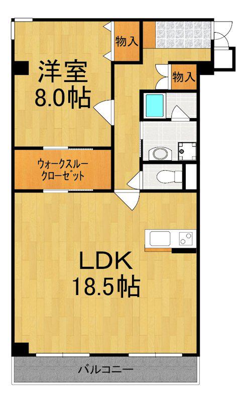 メゾン・デ・アムール(1LDK/1階)の間取り写真