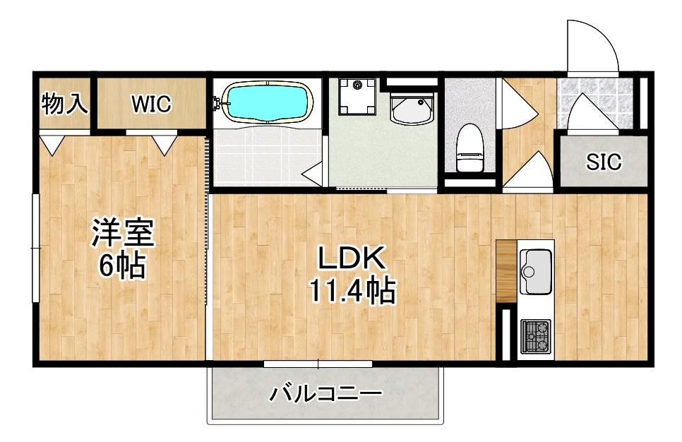 ジューンベリーガーデン(1LDK/2階)の間取り写真