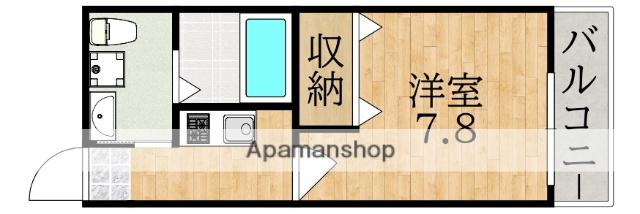 GRADITO富雄駅前 2番館(1K/2階)の間取り写真