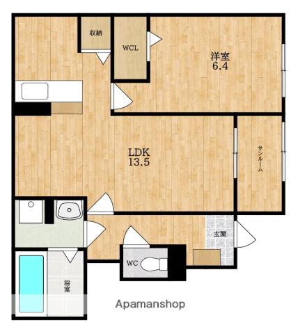 カーサ・リンドペローI(1LDK/1階)の間取り写真