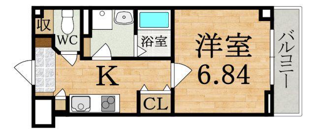 MAHARO TK(1K/2階)の間取り写真