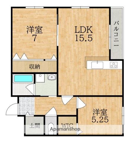 フォレスト木津(2LDK/3階)の間取り写真