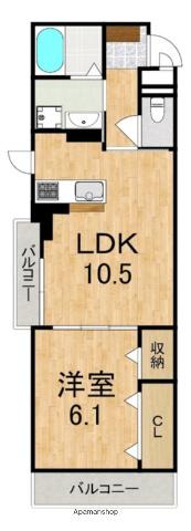 ガレーナ(1LDK/2階)の間取り写真