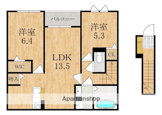 ヴェルデ ルーチェ(2LDK/2階)の間取り写真