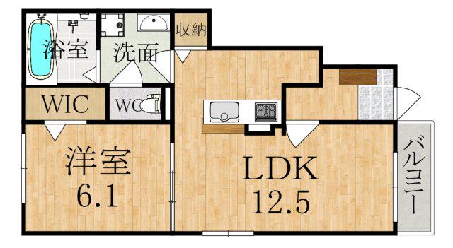 クラッシー ハウス(1LDK/1階)の間取り写真
