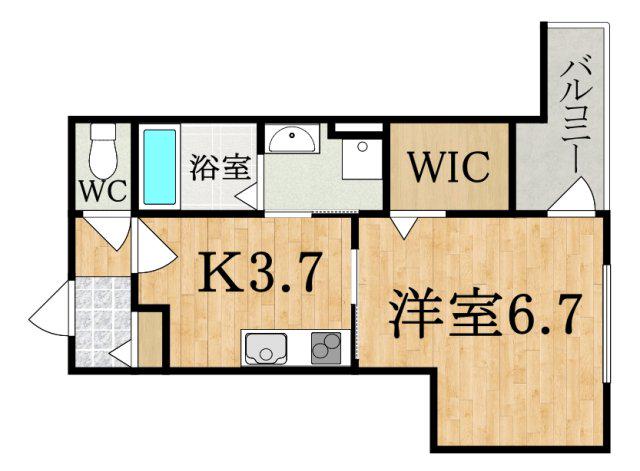クレアール学園中(1K/3階)の間取り写真