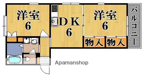 エステートピアVハヤノⅡ(2DK/2階)の間取り写真