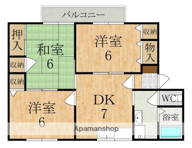 ガイアーヒルズⅠ(3DK/1階)の間取り写真