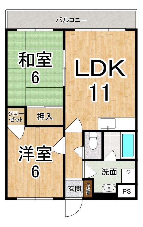 プリメーロ(2LDK/2階)の間取り写真