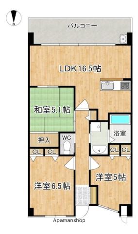 レイセニット奈良 グラン・ヴェルジェ(3LDK/3階)の間取り写真