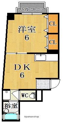 リバーサホ萬(1DK/6階)の間取り写真