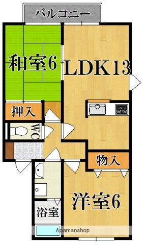ヴィラコート参番館(2LDK/1階)の間取り写真