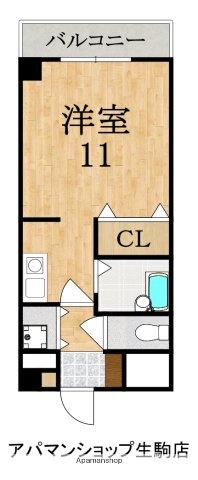 MOIビル(ワンルーム/6階)の間取り写真