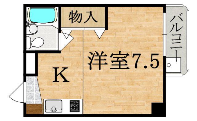 IMNビル(1K/3階)の間取り写真