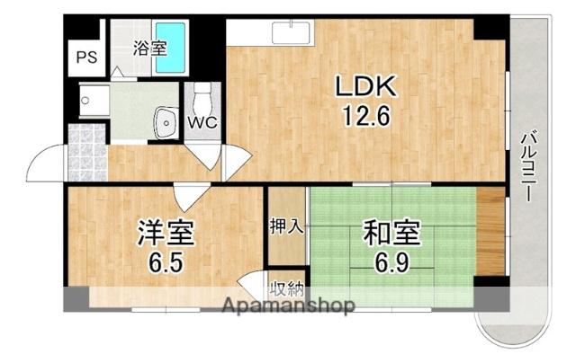 メゾン若草(2LDK/2階)の間取り写真