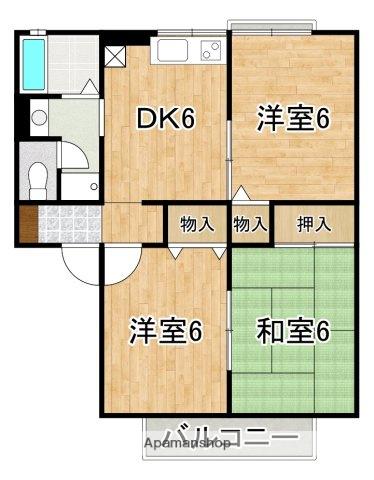 サニーヒルズ桜が丘(3DK/1階)の間取り写真