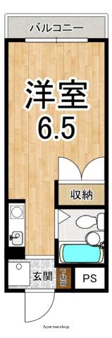 天理グリーンハイツ(1K/4階)の間取り写真