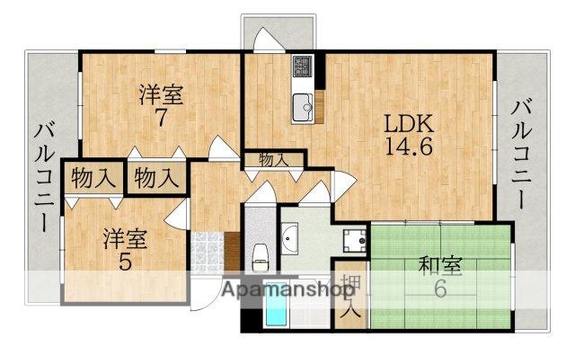 HILLCRESTあやめ池(3LDK/3階)の間取り写真