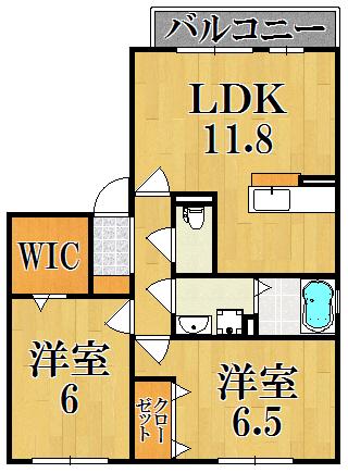 コンフォール(2LDK/1階)の間取り写真