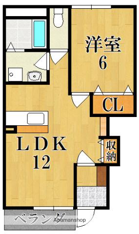 エンジェル(1LDK/1階)の間取り写真