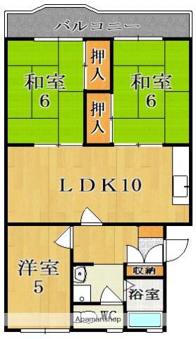 坂田マンション(3LDK/3階)の間取り写真