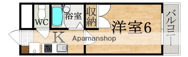 コート・デュ・ローズ(1K/2階)の間取り写真