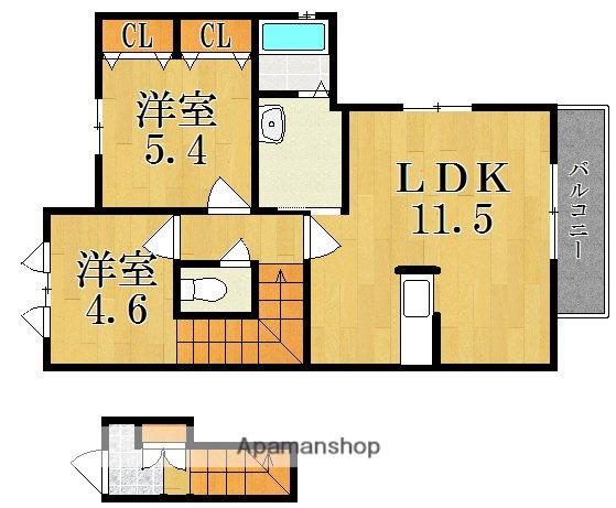 シャーメゾンコトー(2LDK/2階)の間取り写真