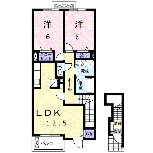 リバ-フォレスト(2LDK/2階)の間取り写真