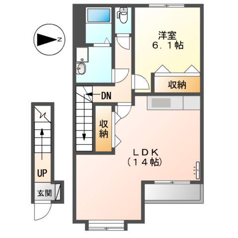 BJスタシィオン(1LDK/2階)の間取り写真