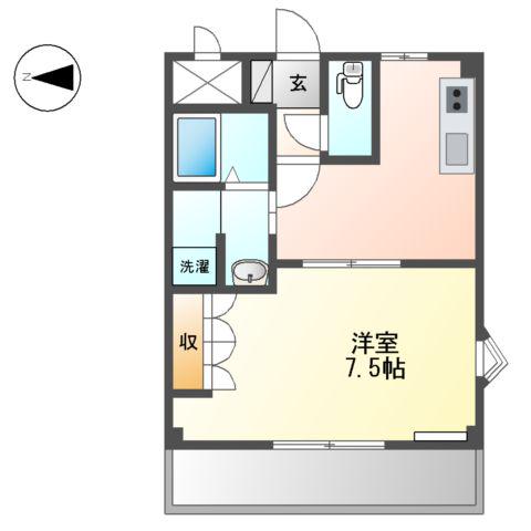 パン・ヴィラージュ(1DK/2階)の間取り写真