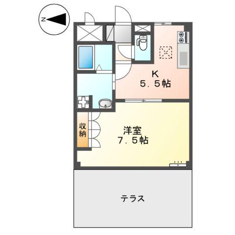 パン・ヴィラージュ(1DK/1階)の間取り写真