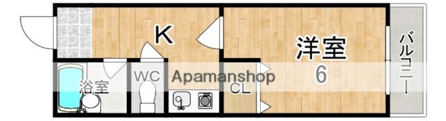 ミユキシティマンション(1K/5階)の間取り写真