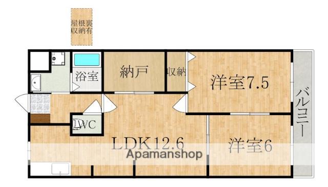 アベニール(2LDK/2階)の間取り写真