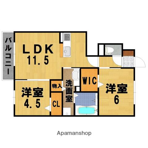 グランデュオ II番館(2LDK/1階)の間取り写真