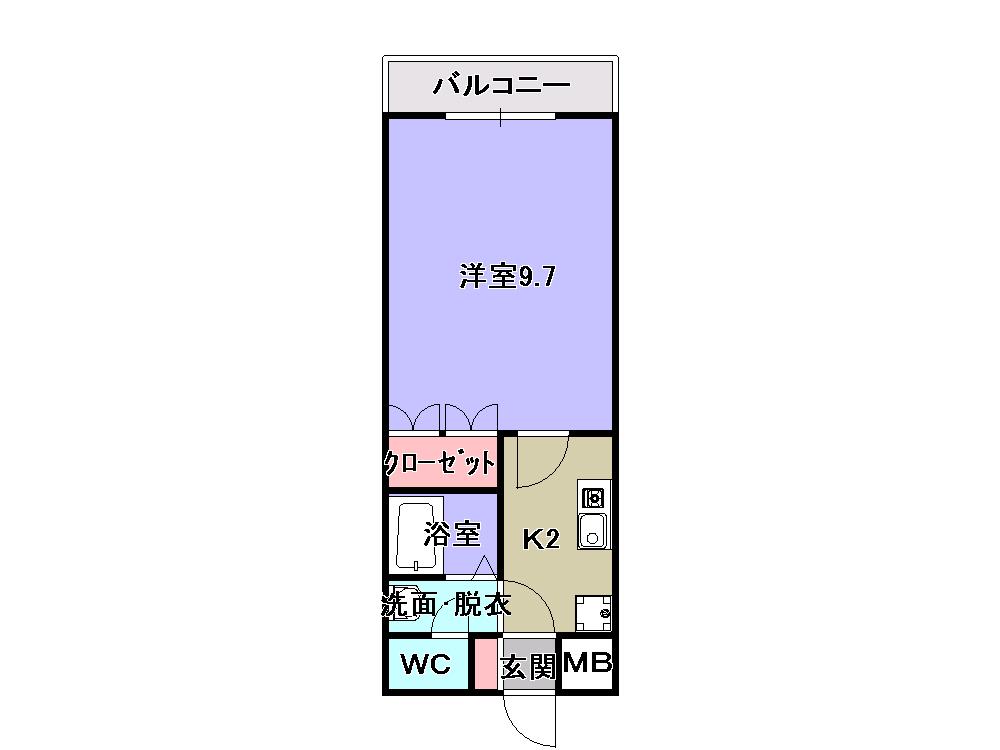 プランドール大和(1K/1階)の間取り写真