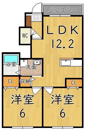 サニーヴィラ(2LDK/1階)の間取り写真