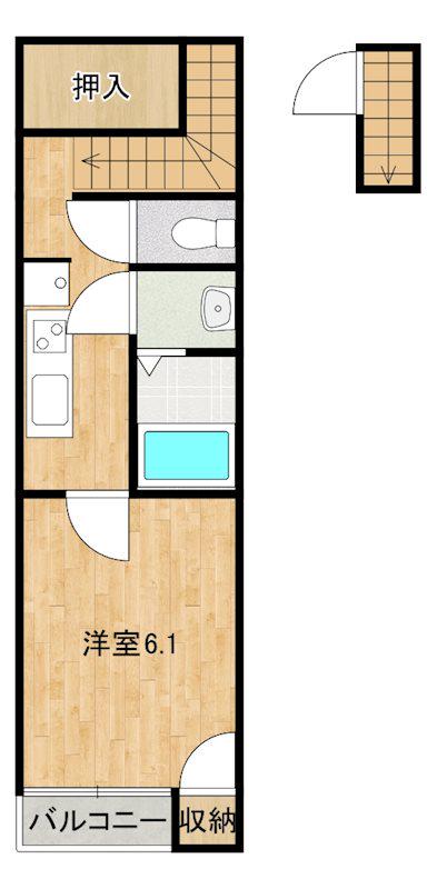 クレイノ聡(1K/2階)の間取り写真
