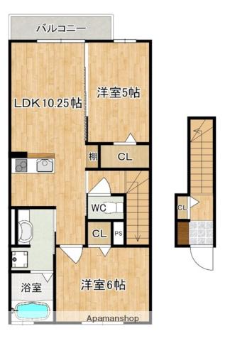 エスペランサ法華寺(2LDK/2階)の間取り写真