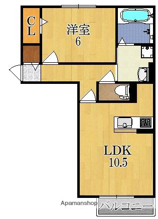 グラン エスト(1LDK/1階)の間取り写真