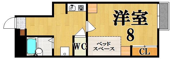 レオパレスクリオネ(1K/1階)の間取り写真