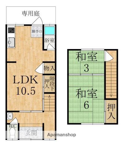三本木住宅　(2LDK)の間取り写真