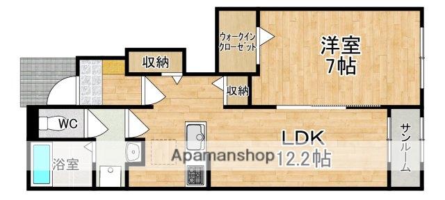 クレメント東九条B(1LDK/1階)の間取り写真