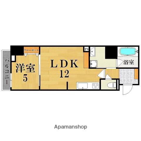 グラシア西大寺(1LDK/2階)の間取り写真
