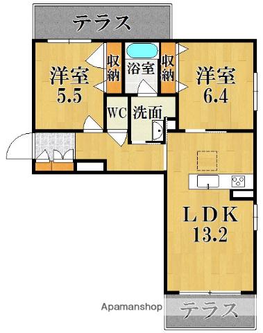 サクラ・メゾン西大寺(2LDK/1階)の間取り写真