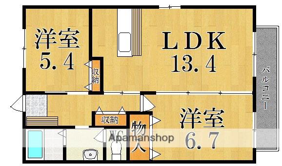 アミー筒井B(2LDK/2階)の間取り写真