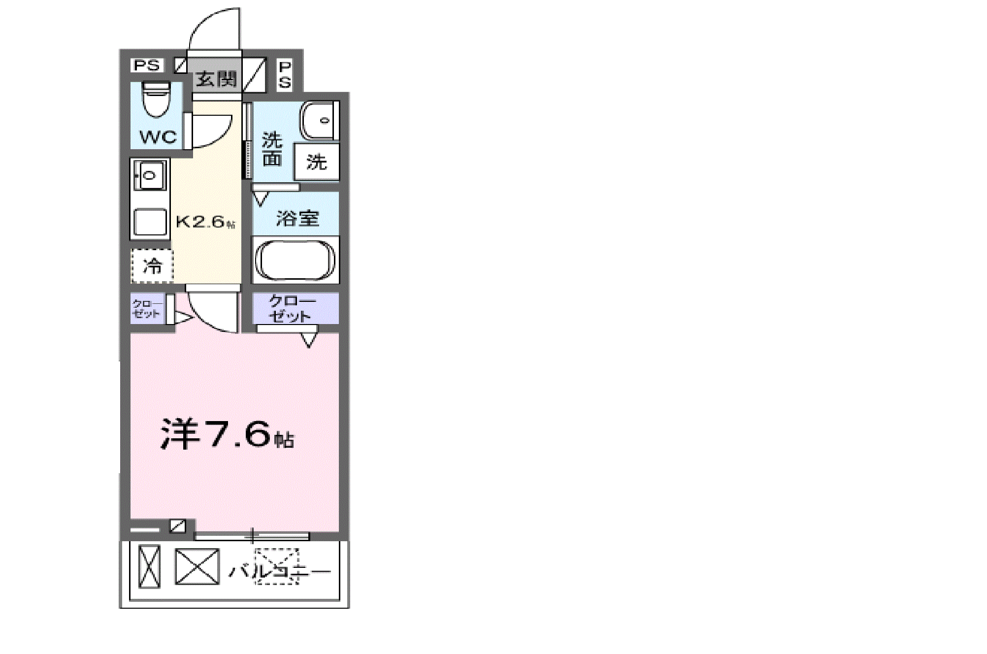 ヒカルサ奈良大森西サウス(1K/3階)の間取り写真