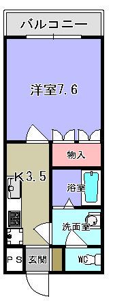 チェリーコーポ(1K/2階)の間取り写真